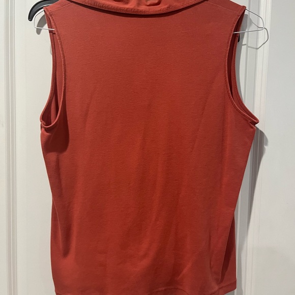 Sleeveless Collared Tank Top - Rust - Picture 2 of 2